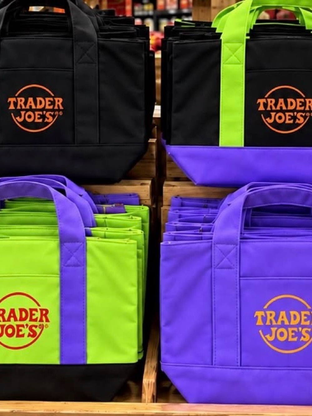 Trader Joe's Trick-or-Treat Mini Canvas Tote Bag Set of 4